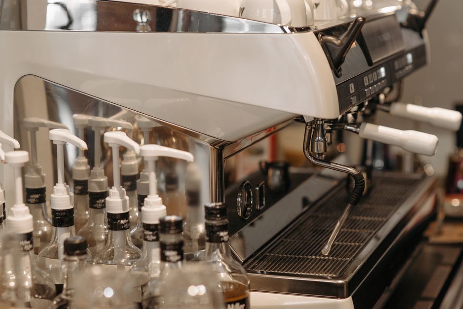 Coffee Station with woven texture — home · Kitchens