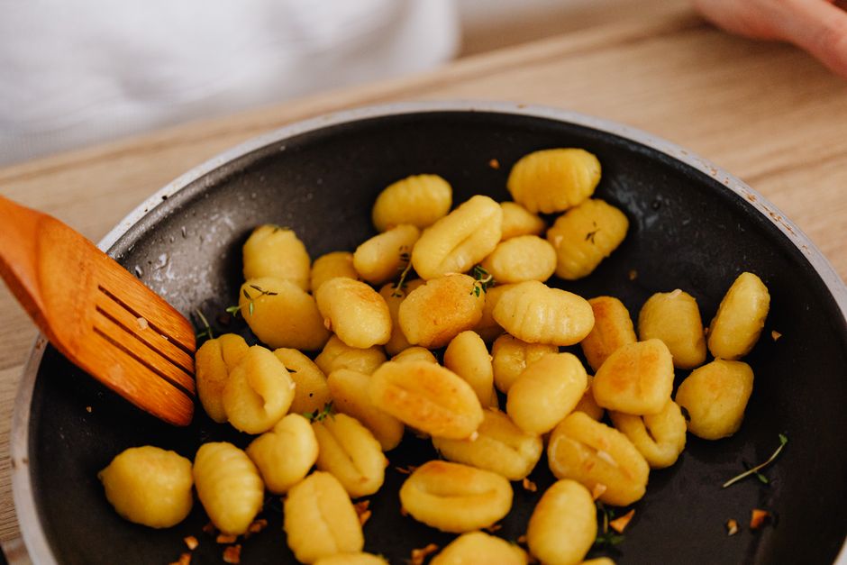 Garlic Parmesan Gnocchi — black bean tacos with caramelized onions — food · Dinner Ideas