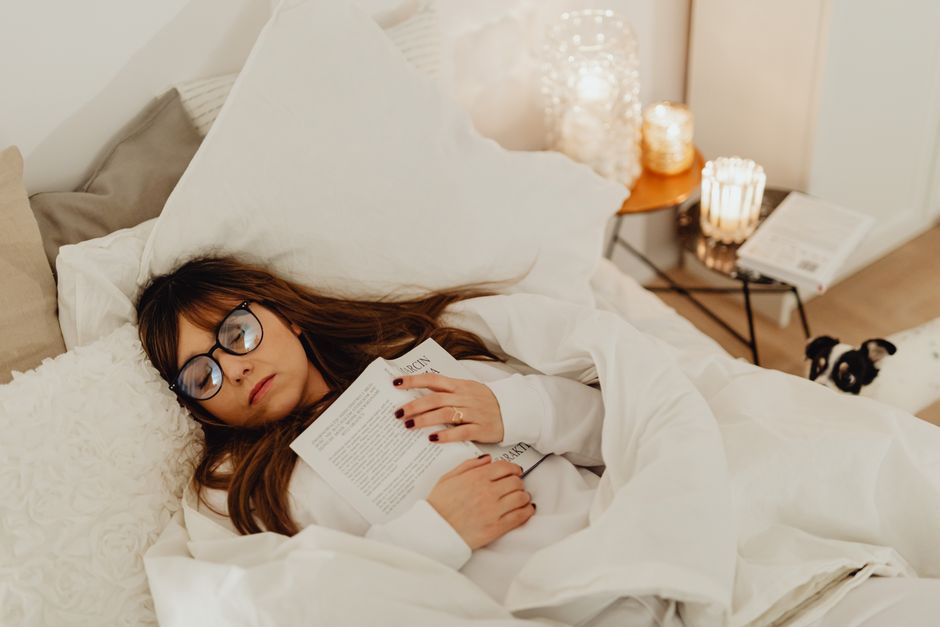 Reading-Before-Bed Ritual during a workday lull — wellness · Sleep