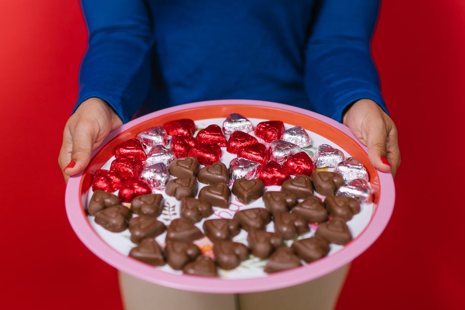 food-presentation valentine's day with a guest-participation moment — celebrations · Valentine's Day
