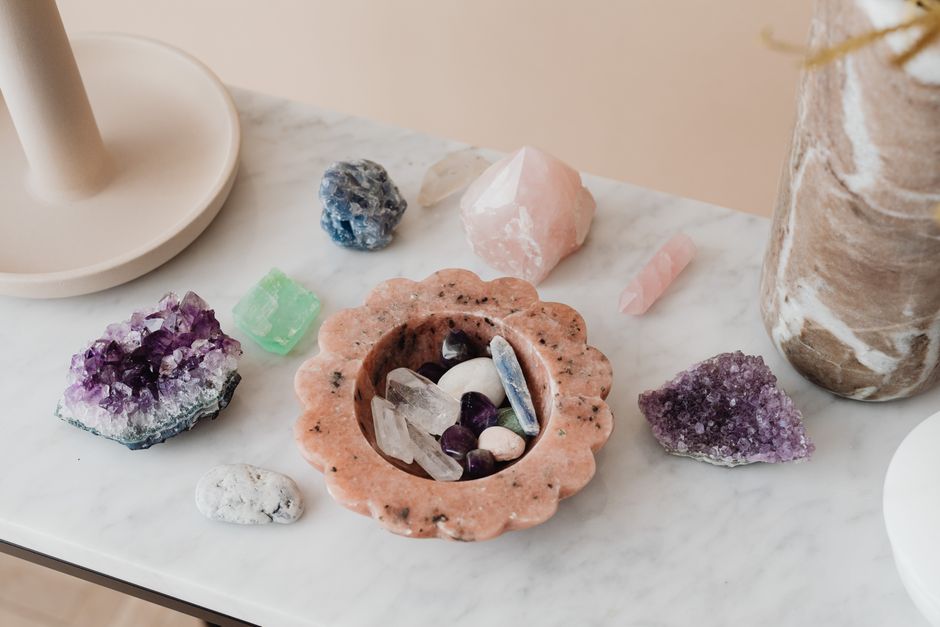 Stone Tray with a soft linen layer — home · Bathrooms
