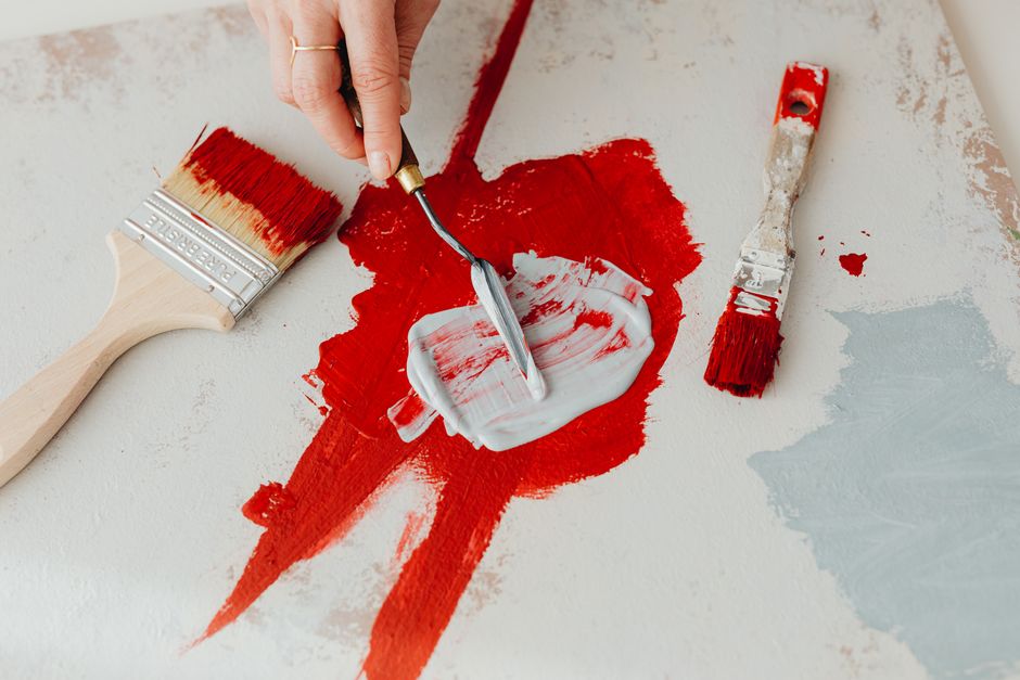 Painted Checkerboard — palette knife landscape using pressed botanicals — diy-creativity · Art & Painting