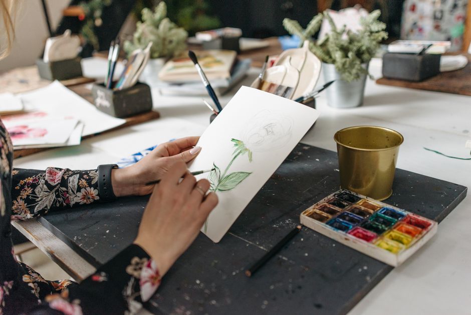 Miniature Gouache Garden — watercolor sky wash with a gallery-worthy finish — diy-creativity · Art & Painting