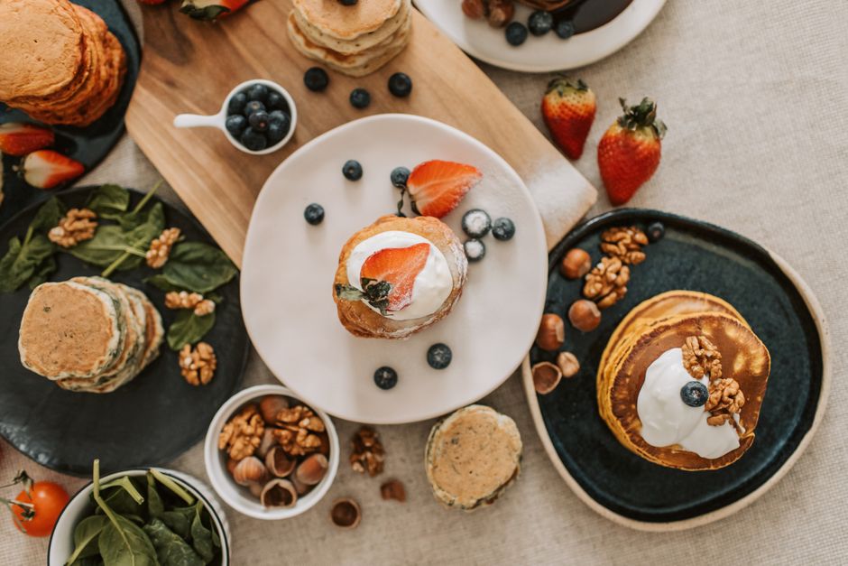 Blueberry Oat Pancakes for toast brunch spread — food · Breakfast & Brunch