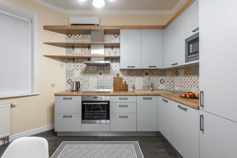 Open Shelving with a soft linen layer — home · Kitchens