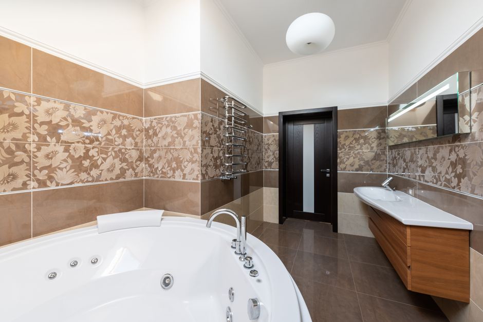 Floating Vanity with a vintage-modern mix — home · Bathrooms