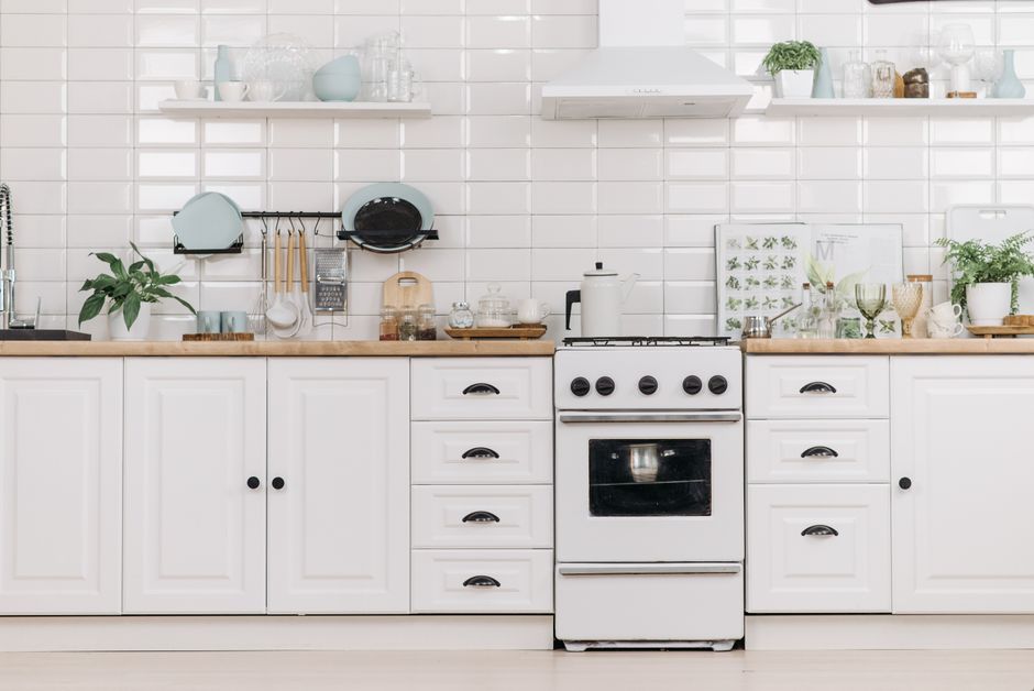 Open Shelving using thrifted character pieces — home · Kitchens