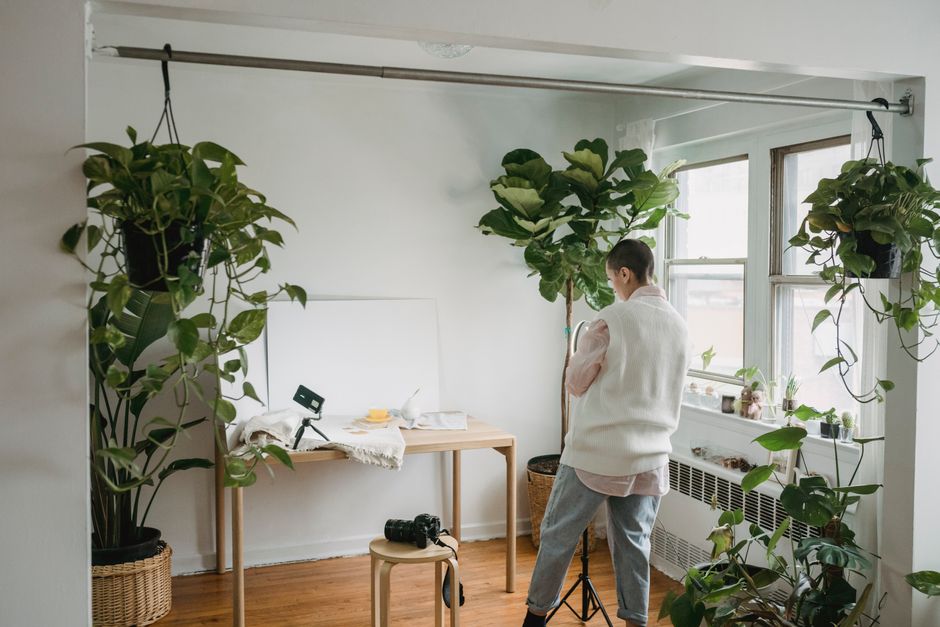 Water-And-Fruit Setup during a workday lull — wellness · Morning Routines
