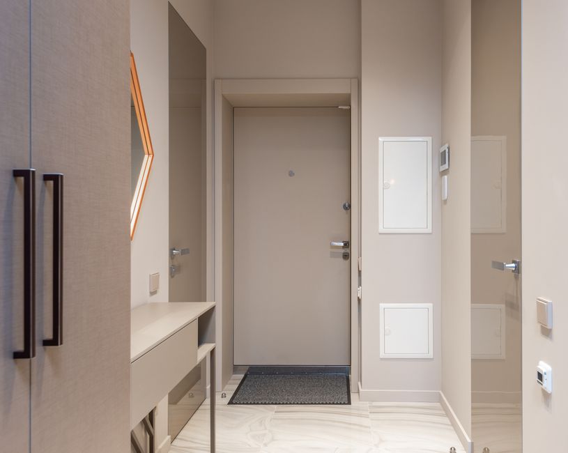 Compact Foyer around a statement mirror — home · Interior Design