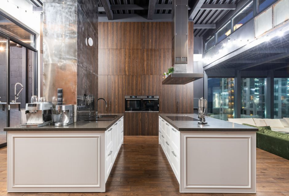 Mixed-Material Kitchen with one sculptural accent — home · Interior Design