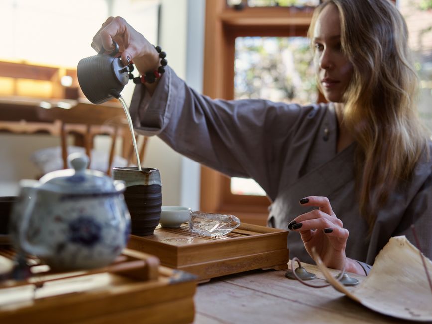 Slow Tea Ritual with a hydration cue — wellness · Relaxation