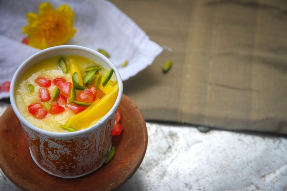 Mango Lassi with sparkling water — food · Drinks