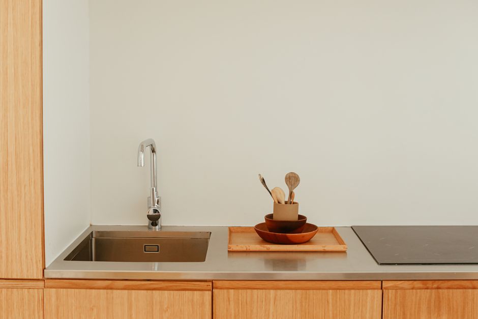 Countertop Tray with warm evening lighting — home · Kitchens