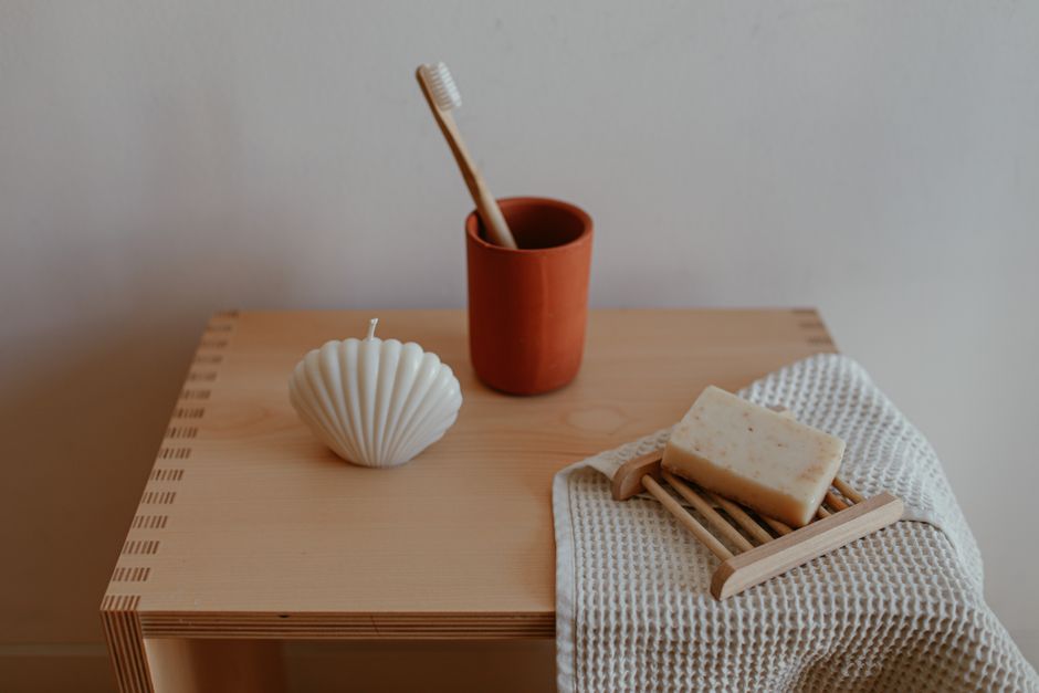 Linen Ladder with a quiet hotel-like touch — home · Bathrooms