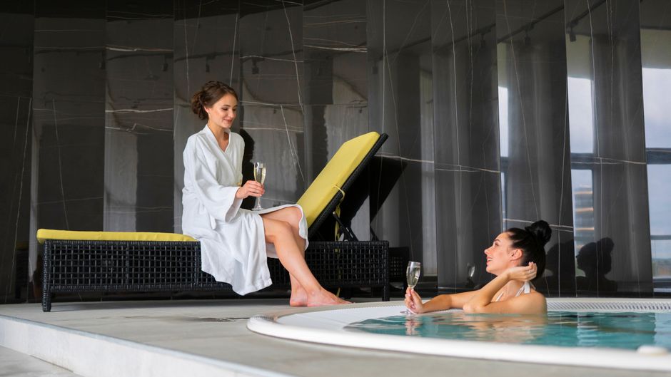 Spa Afternoon around a farmers market — travel · Couples Travel