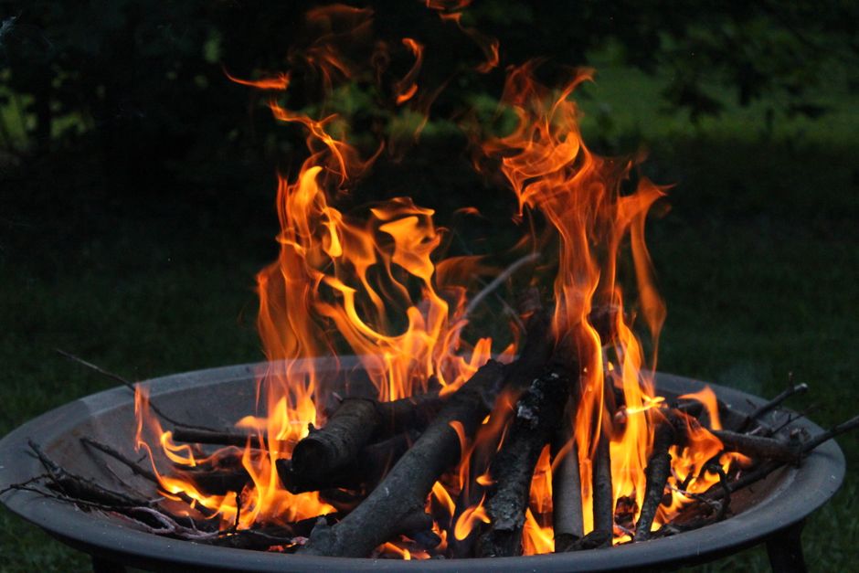 Fire-Pit Zone with a gallery-style arrangement — home · Garden & Outdoor