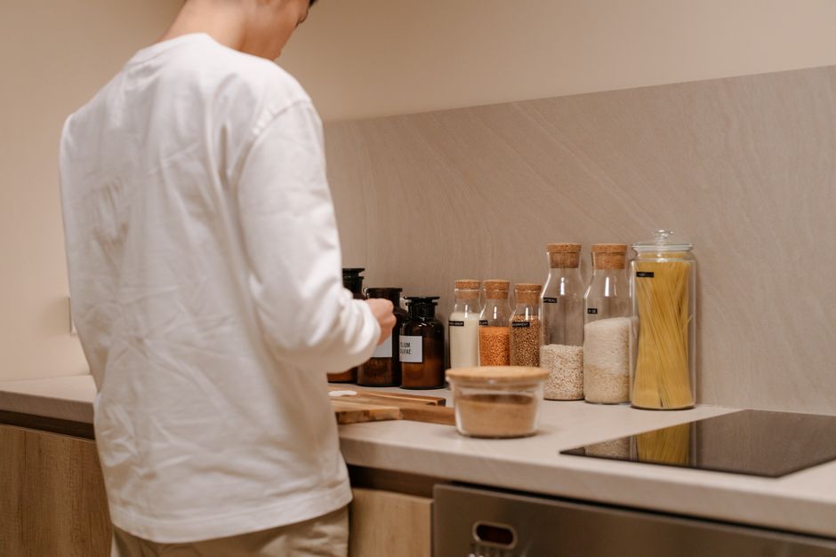 Pantry Bins with hidden everyday storage — home · Organization