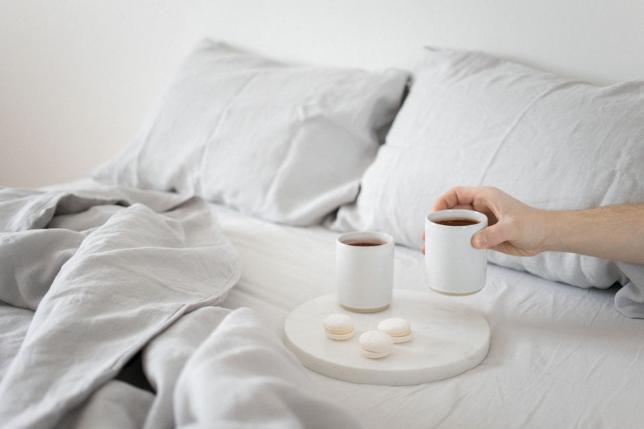 Linen Duvet with layered natural textures — home · Bedrooms