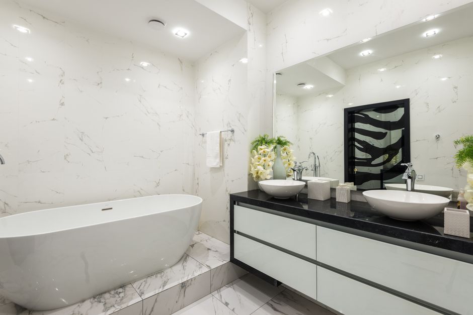 Floating Vanity with hidden everyday storage — home · Bathrooms