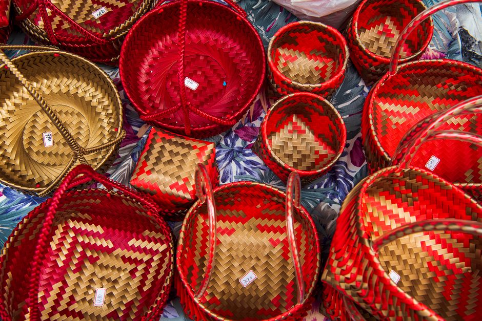 Woven Basket with a quiet color palette — home · Home Decor