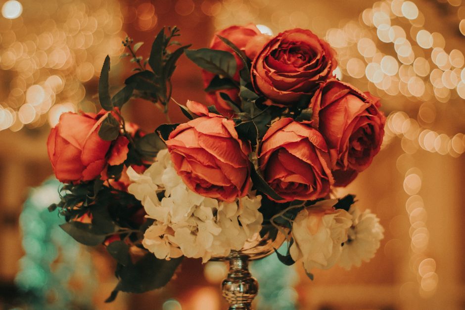 Flower-Free Centerpiece around a memory wall — celebrations · Valentine's Day