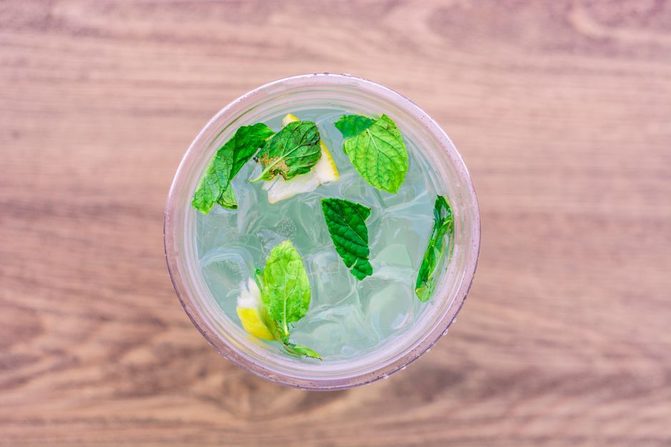 Cucumber Mint Water with coconut cream — food · Drinks