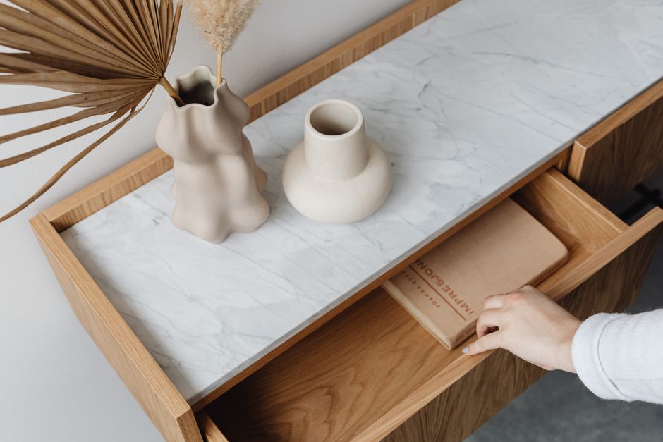 Oak Console for mixing old new 4 — home · Home Decor