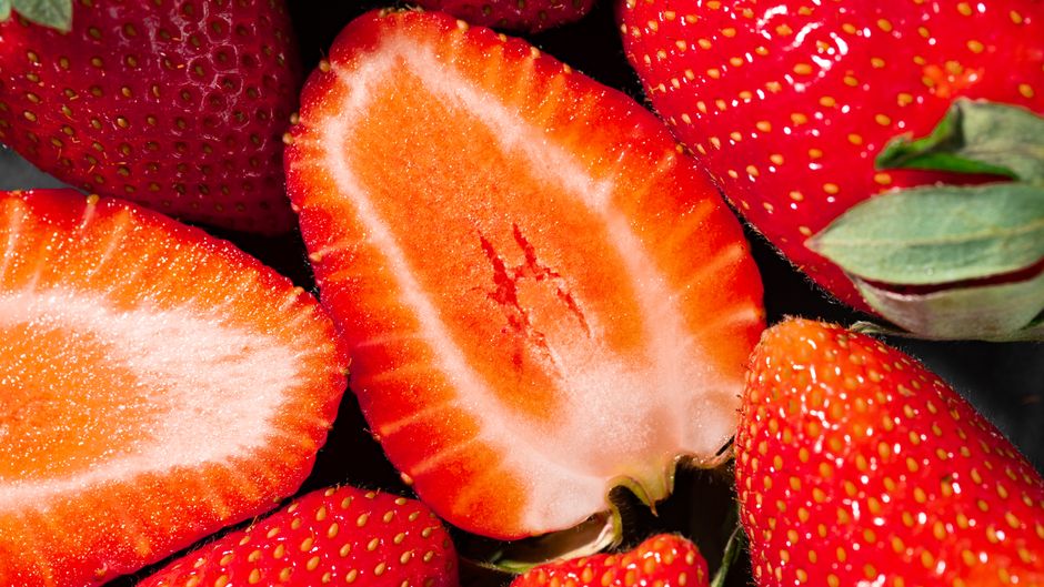 Strawberry Oat Latte with peach puree — food · Drinks