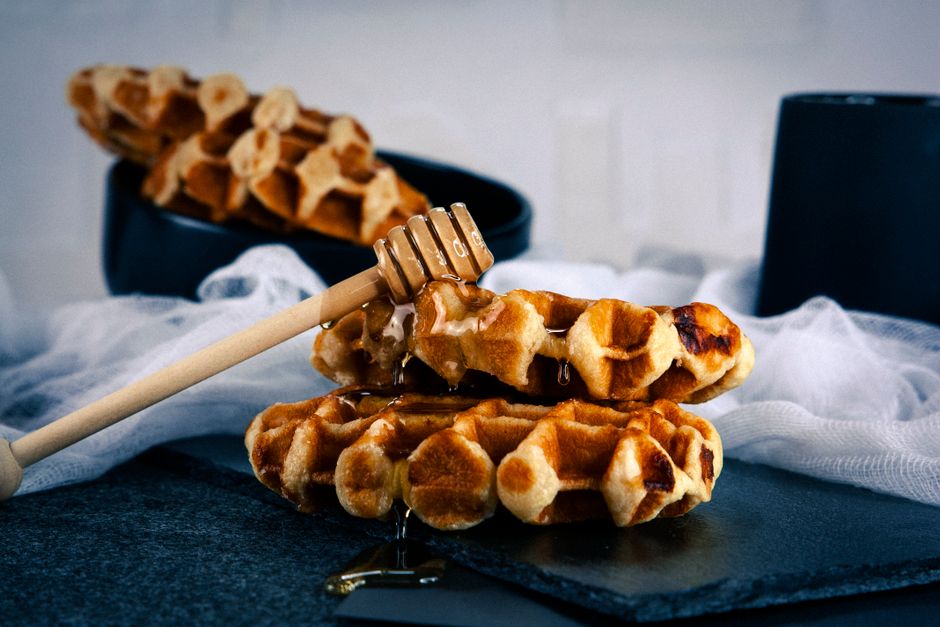 Lemon Ricotta Waffles with berry compote — food · Breakfast & Brunch
