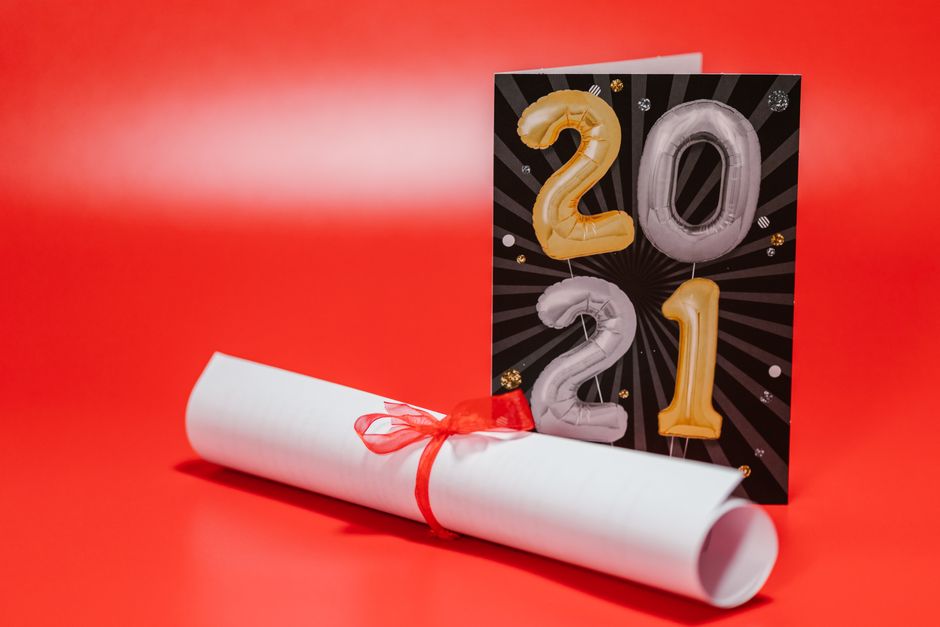 Year-In-Review Cards around a seasonal color palette — celebrations · New Year's