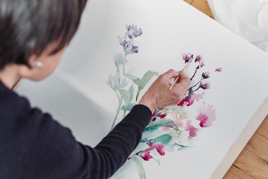 Pressed-Flower Watercolor from recycled paper — diy-creativity · Art & Painting