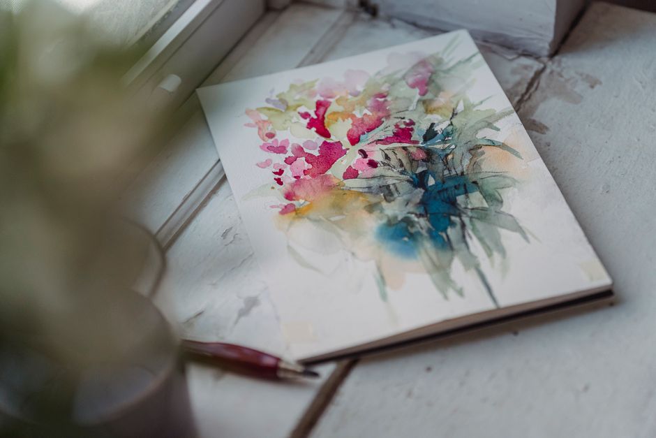 Loose Floral Ink Wash for learning new technique — diy-creativity · Art & Painting