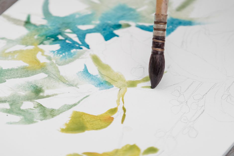 Loose Floral Ink Wash for rescuing old materials — diy-creativity · Art & Painting