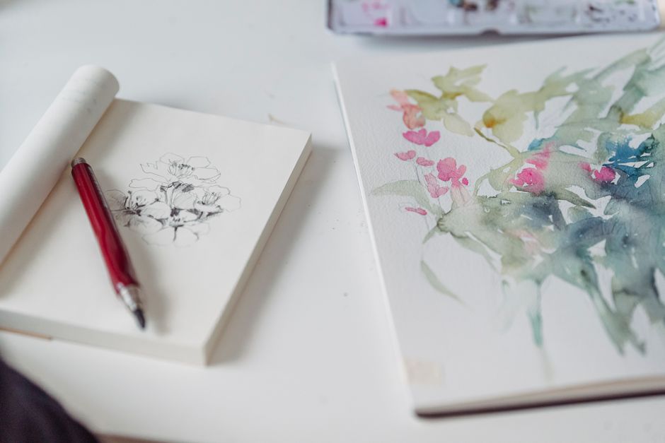 Loose Floral Ink Wash for a beginner maker — diy-creativity · Art & Painting