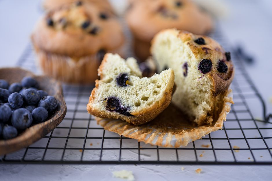 Blueberry Muffins for a cozy Sunday kitchen — food · Baking