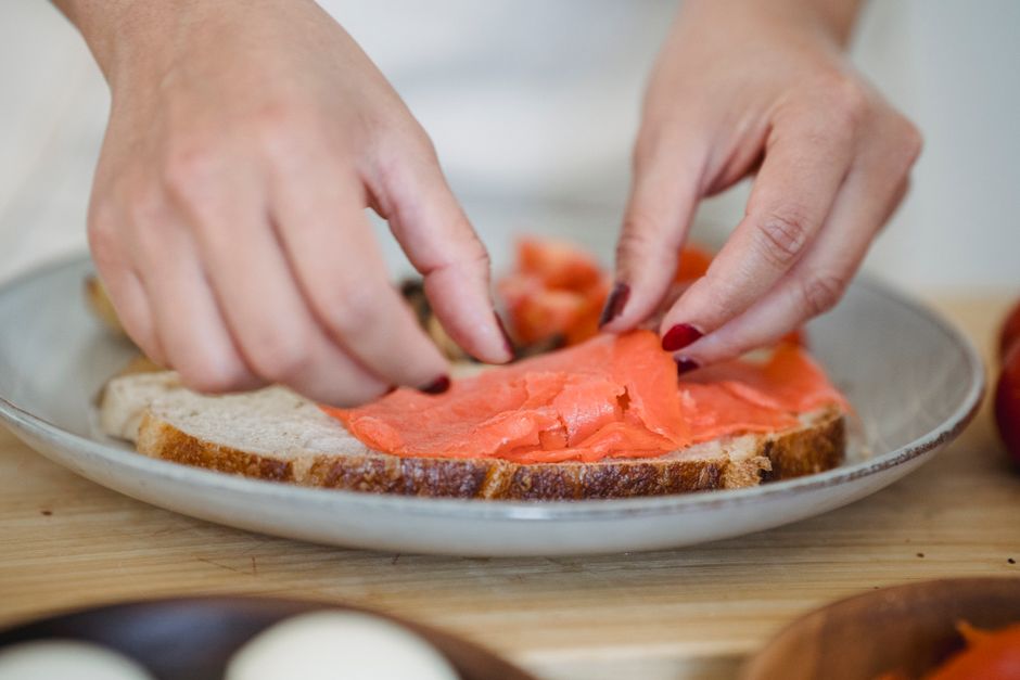 Smoked Salmon Toast for a brunch buffet — food · Breakfast & Brunch