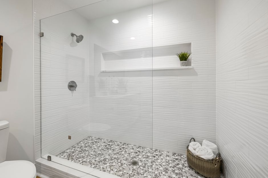 Shower Niche with a clever vertical solution — home · Bathrooms
