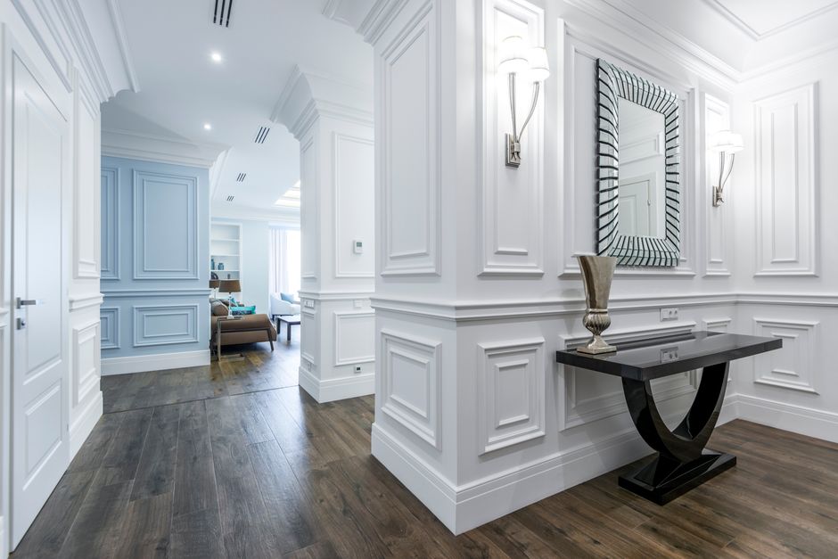 Compact Foyer with a soft curved silhouette — home · Interior Design