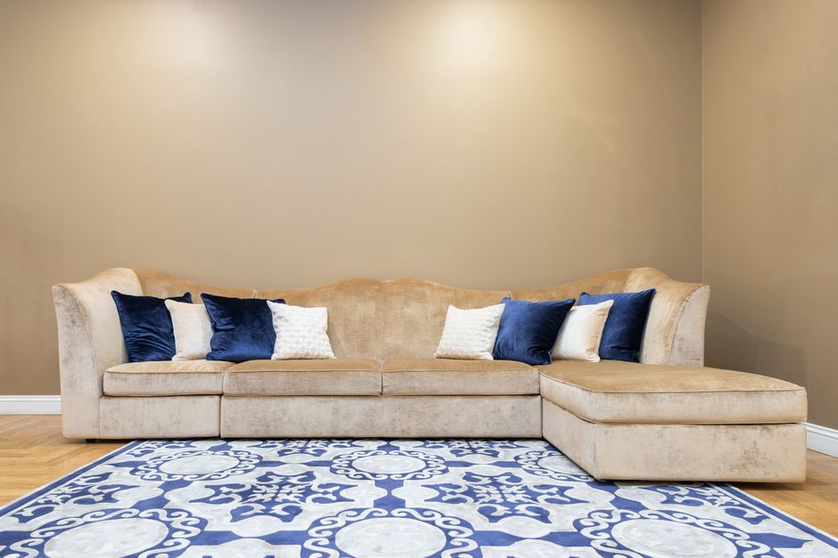 Large Rug with a useful styling trick — home · Living Rooms