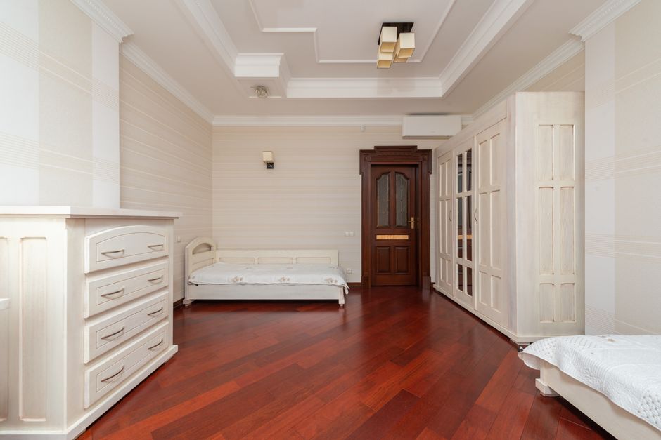 Small Dresser using mixed wood tones — home · Bedrooms