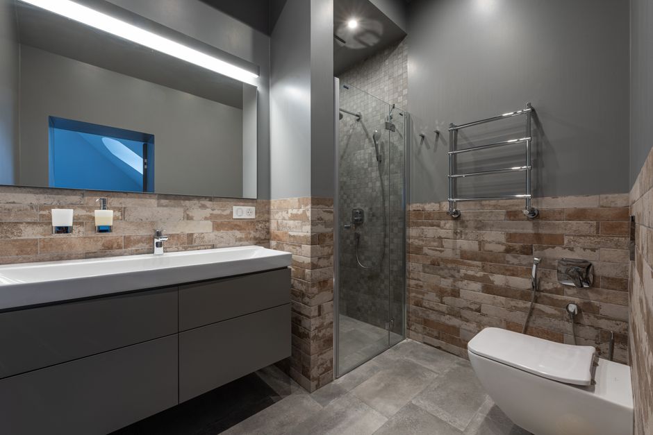 Floating Vanity with a useful styling trick — home · Bathrooms