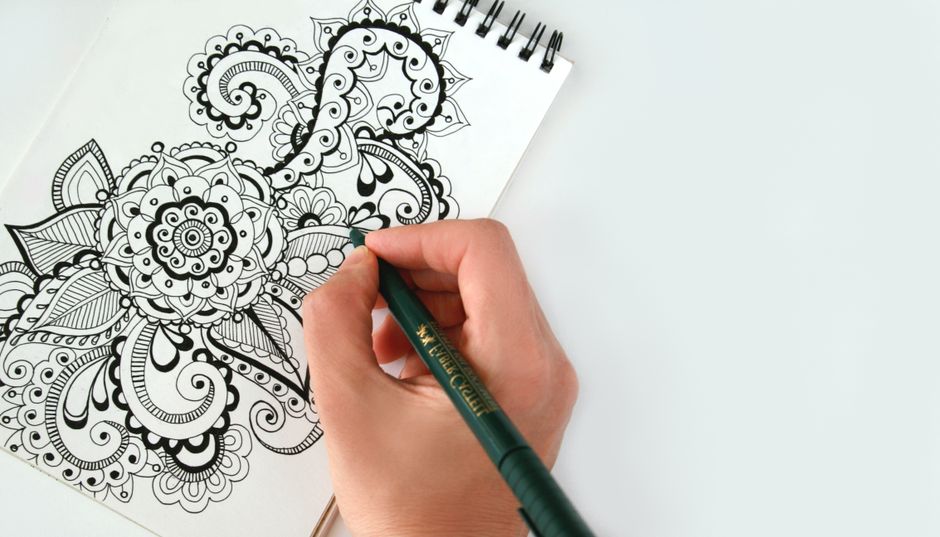 Creative Doodle with a hydration cue — wellness · Feel-Good Activities
