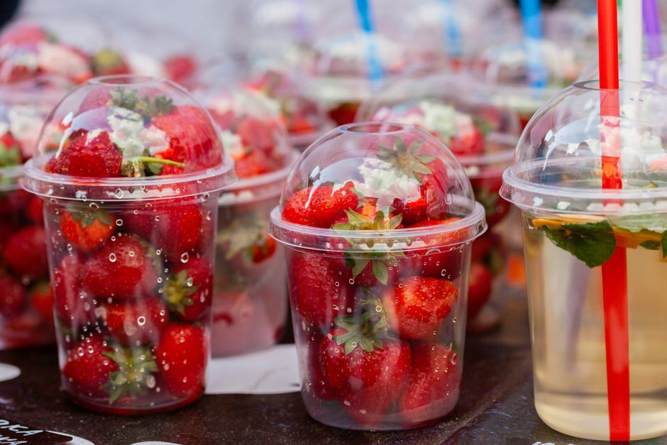Fruit Skewer Cups for mushrooms outdoor gatherings — food · Party Food