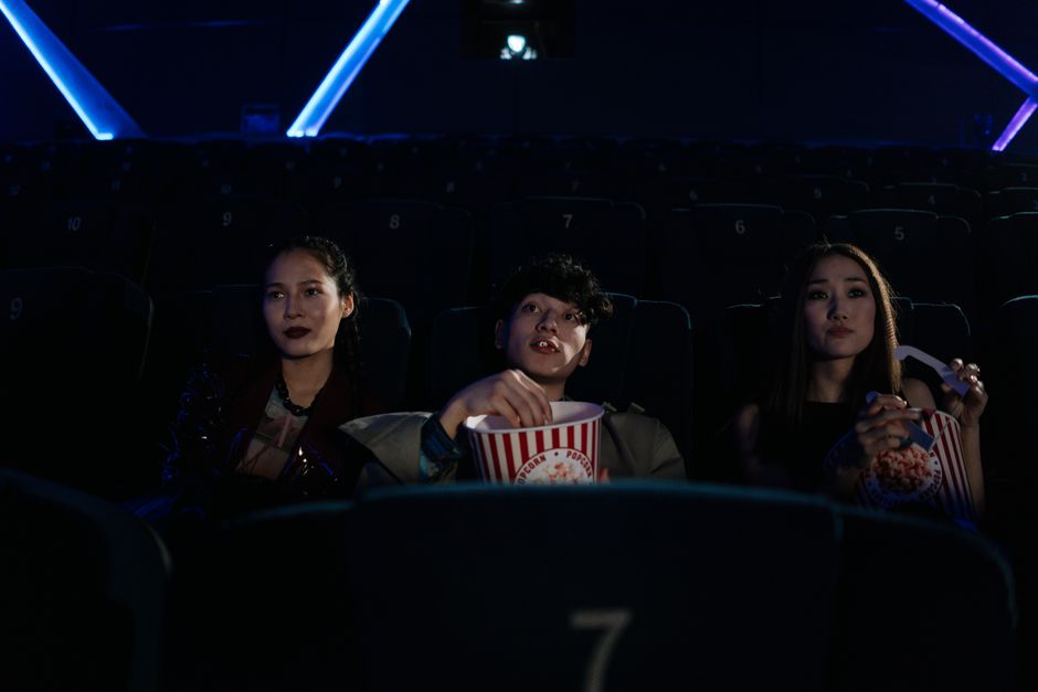 Animated Family Screening around a living-room setup — entertainment · Movie Nights