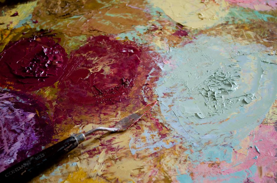 Palette-Knife Landscape for rescuing old materials — diy-creativity · Art & Painting
