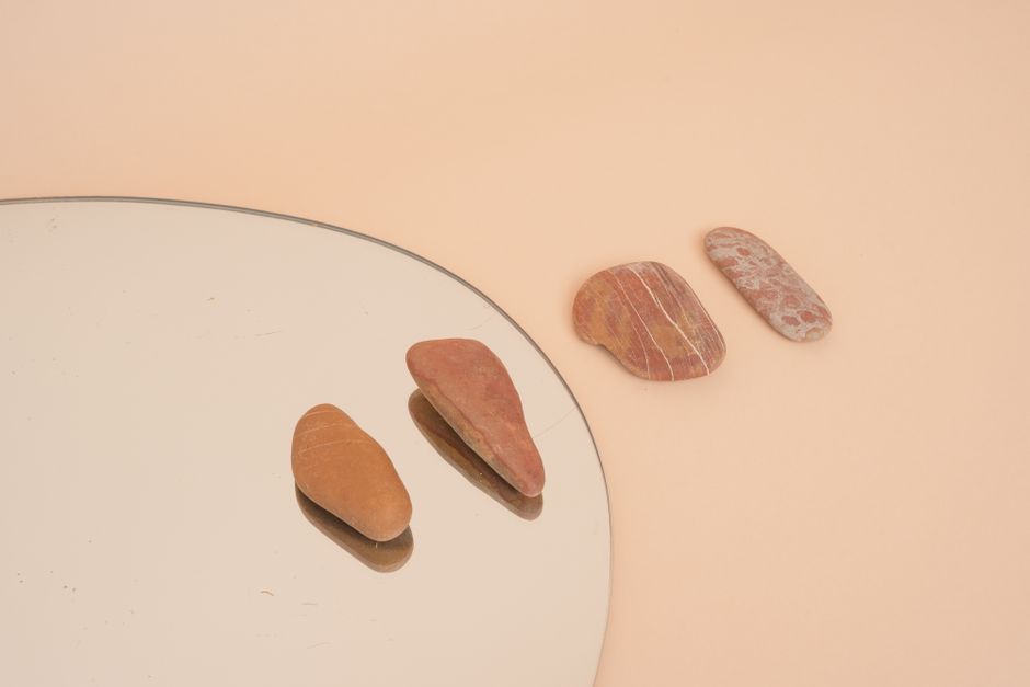 Stone Tray with one sculptural accent — home · Bathrooms