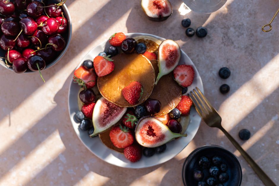Blueberry Oat Pancakes for brunch easy reset — food · Breakfast & Brunch