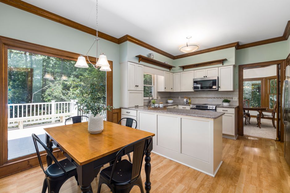 Breakfast Nook around a statement mirror — home · Kitchens