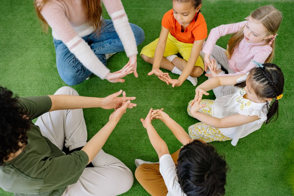Storytelling Circle around a trivia bracket — entertainment · Family Fun