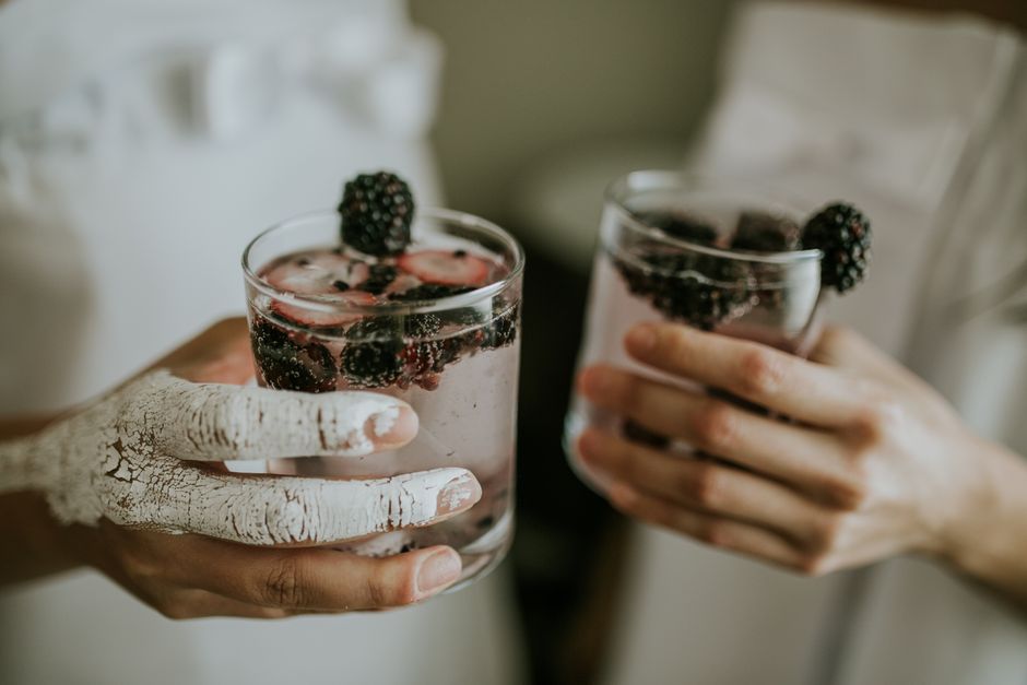 Blackberry Sage Cooler with honeyed citrus — food · Drinks